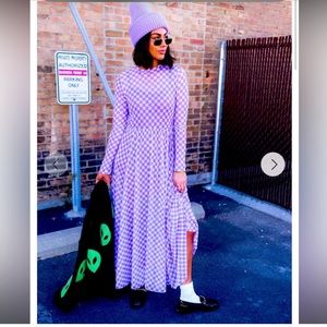 New Dressed in Lala purple checkered maxi dress